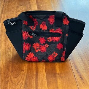Women's Floral Black and Red Bag